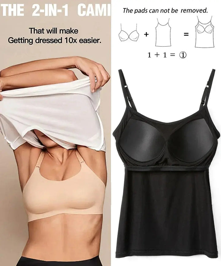 Adjustable Cotton Cami With Shelf Bra Womens Tank Top