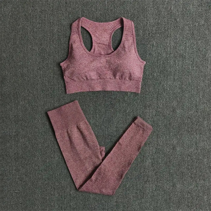 2/3/5PCS Seamless Women Yoga Set Workout Sportswear Gym Clothing Fitness Long Sleeve Crop Top High Waist Leggings Sports Suits