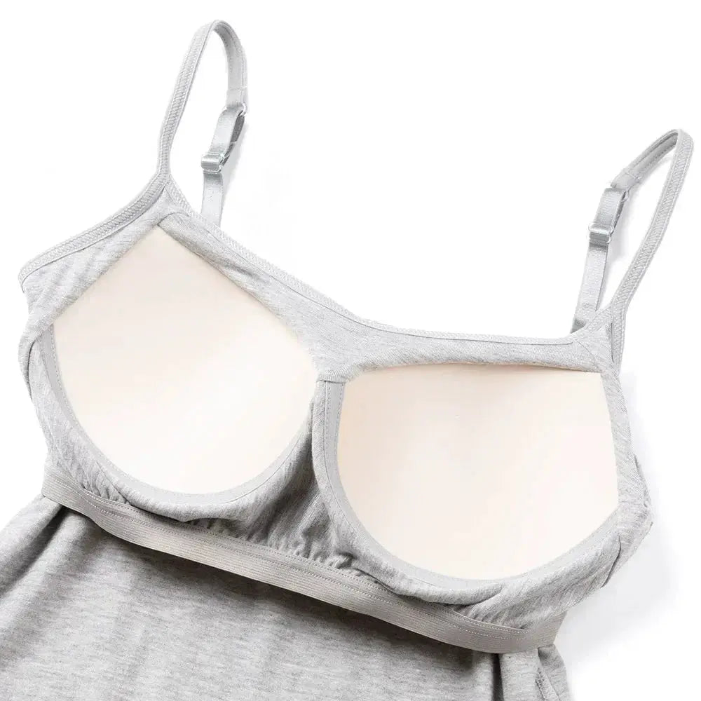 Adjustable Cotton Cami With Shelf Bra Womens Tank Top