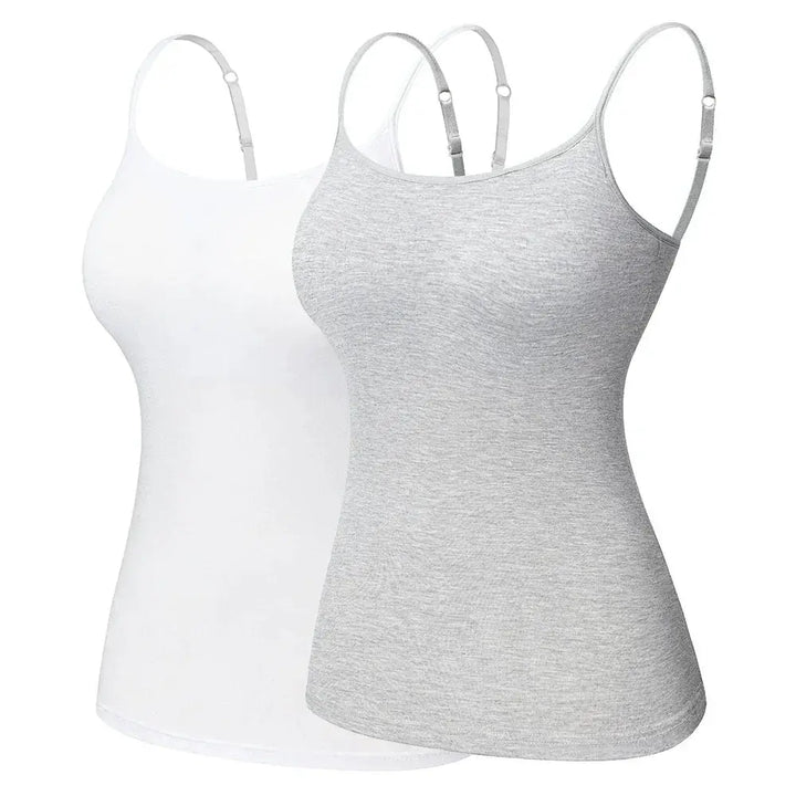 Adjustable Cotton Cami With Shelf Bra Womens Tank Top