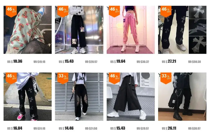 Love Graffiti Women Wide Leg Y2K High Waist Joggers - OurLum.com