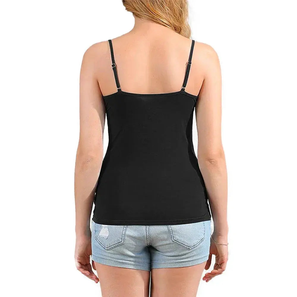 Adjustable Cotton Cami With Shelf Bra Womens Tank Top