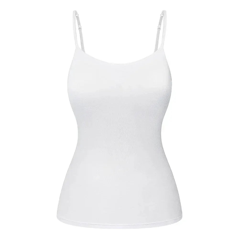 Adjustable Cotton Cami With Shelf Bra Womens Tank Top