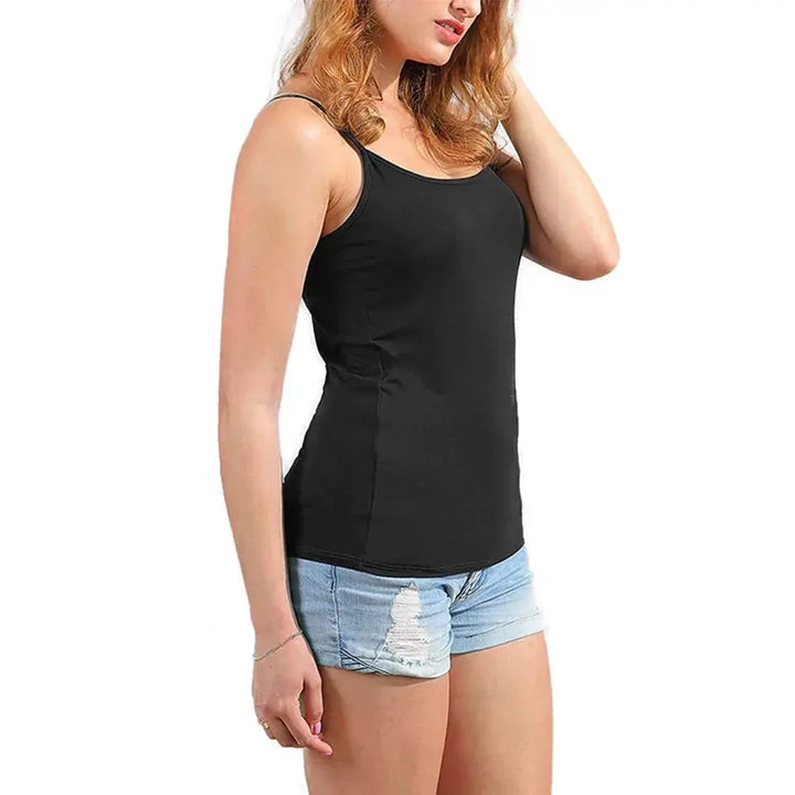 Adjustable Cotton Cami With Shelf Bra Womens Tank Top