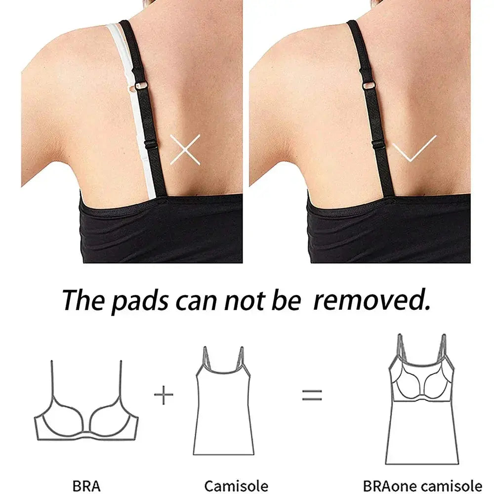 Adjustable Cotton Cami With Shelf Bra Womens Tank Top