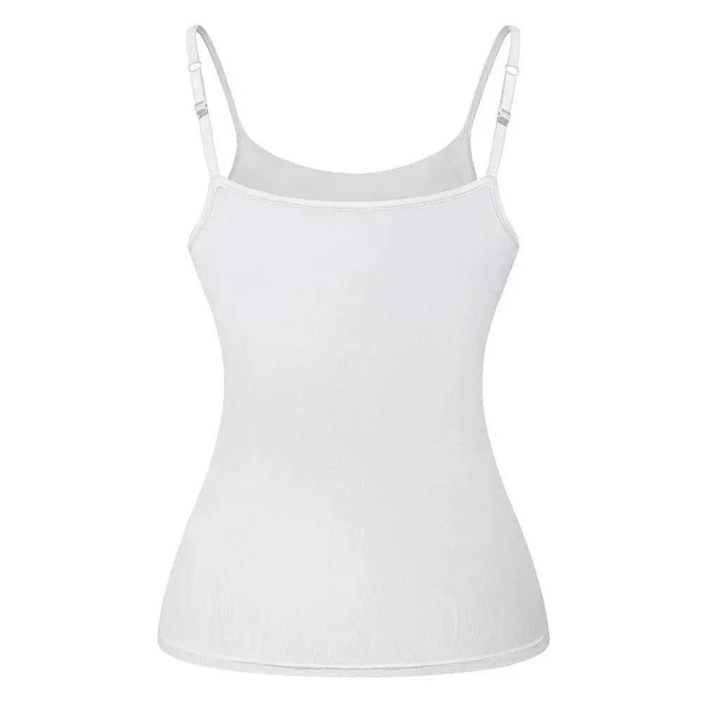 Adjustable Cotton Cami With Shelf Bra Womens Tank Top