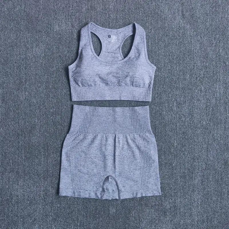 2/3/5PCS Seamless Women Yoga Set Workout Sportswear Gym Clothing Fitness Long Sleeve Crop Top High Waist Leggings Sports Suits