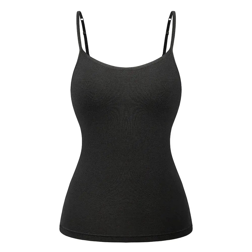 Adjustable Cotton Cami With Shelf Bra Womens Tank Top