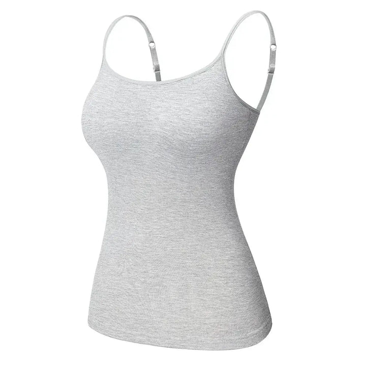 Adjustable Cotton Cami With Shelf Bra Womens Tank Top