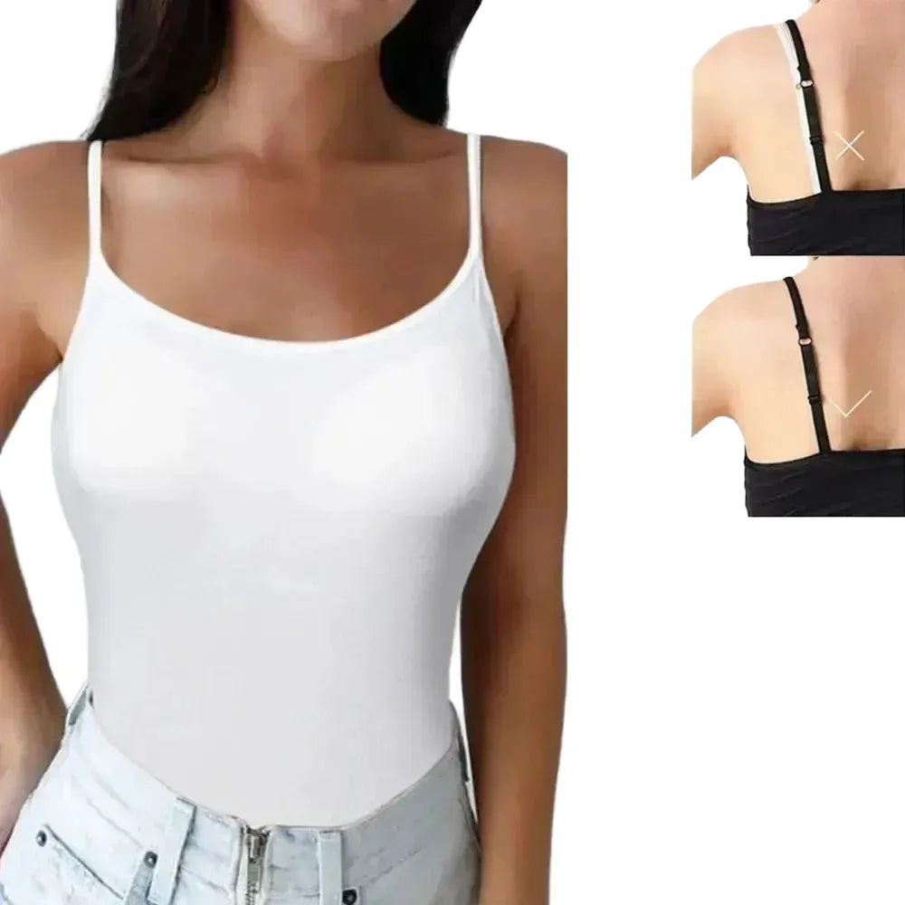 Adjustable Cotton Cami With Shelf Bra Womens Tank Top