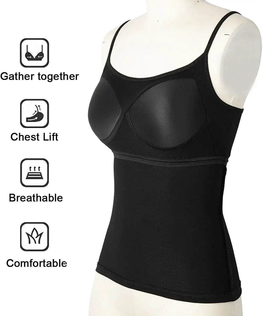 Adjustable Cotton Cami With Shelf Bra Womens Tank Top