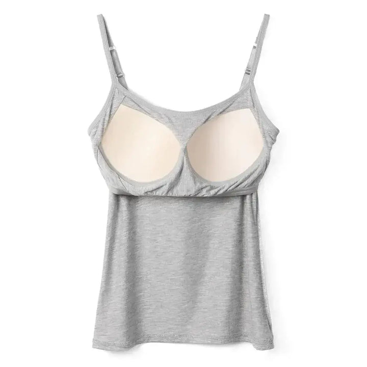 Adjustable Cotton Cami With Shelf Bra Womens Tank Top