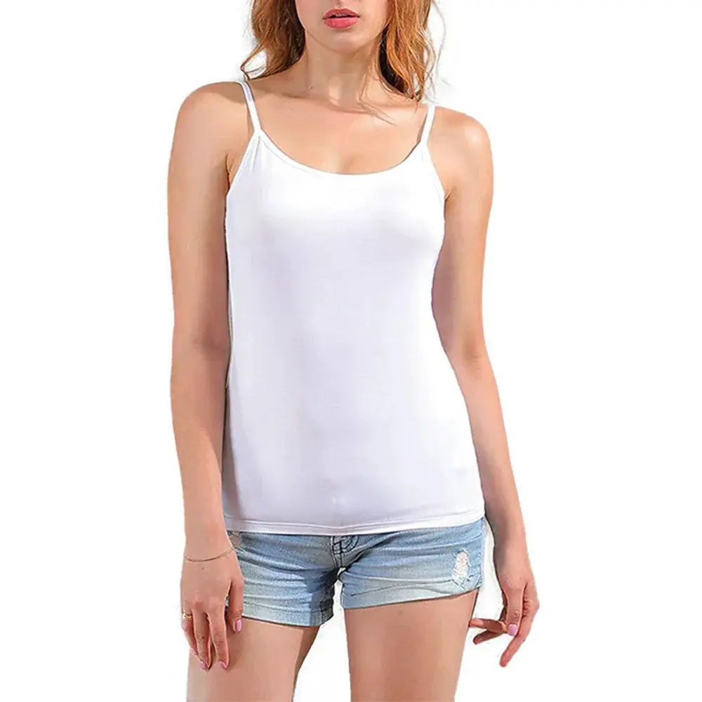 Adjustable Cotton Cami With Shelf Bra Womens Tank Top