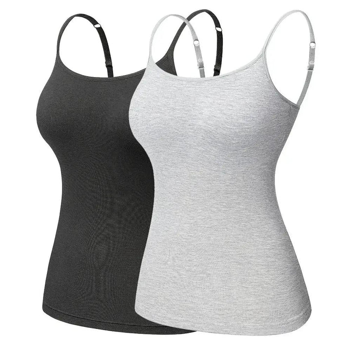 Adjustable Cotton Cami With Shelf Bra Womens Tank Top