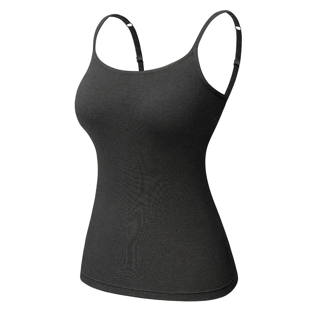 Adjustable Cotton Cami With Shelf Bra Womens Tank Top