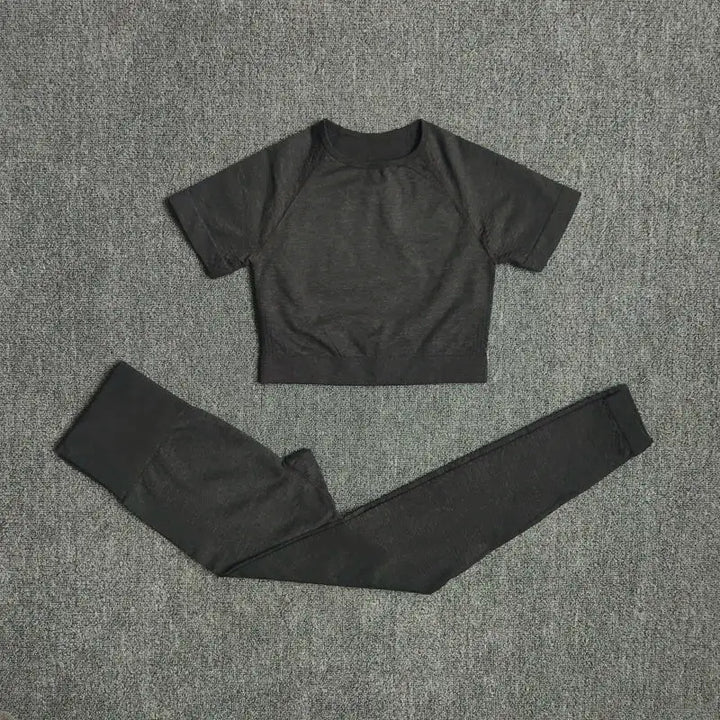 2/3/5PCS Seamless Women Yoga Set Workout Sportswear Gym Clothing Fitness Long Sleeve Crop Top High Waist Leggings Sports Suits
