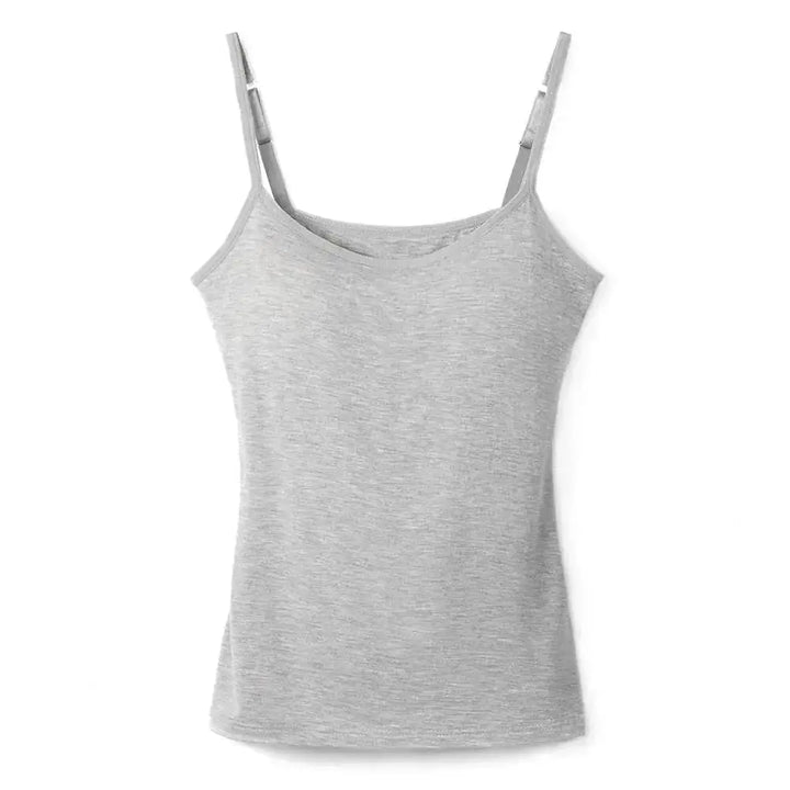 Adjustable Cotton Cami With Shelf Bra Womens Tank Top