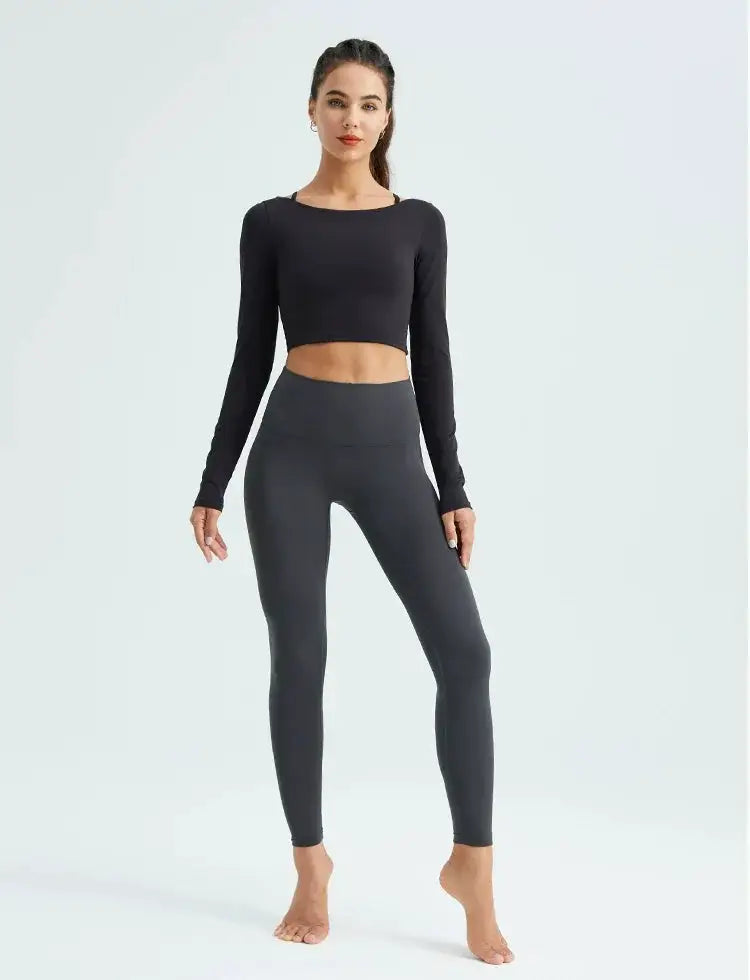 Jiao Ma Yoga Pants High Waist Algin Fabric Hip Raise