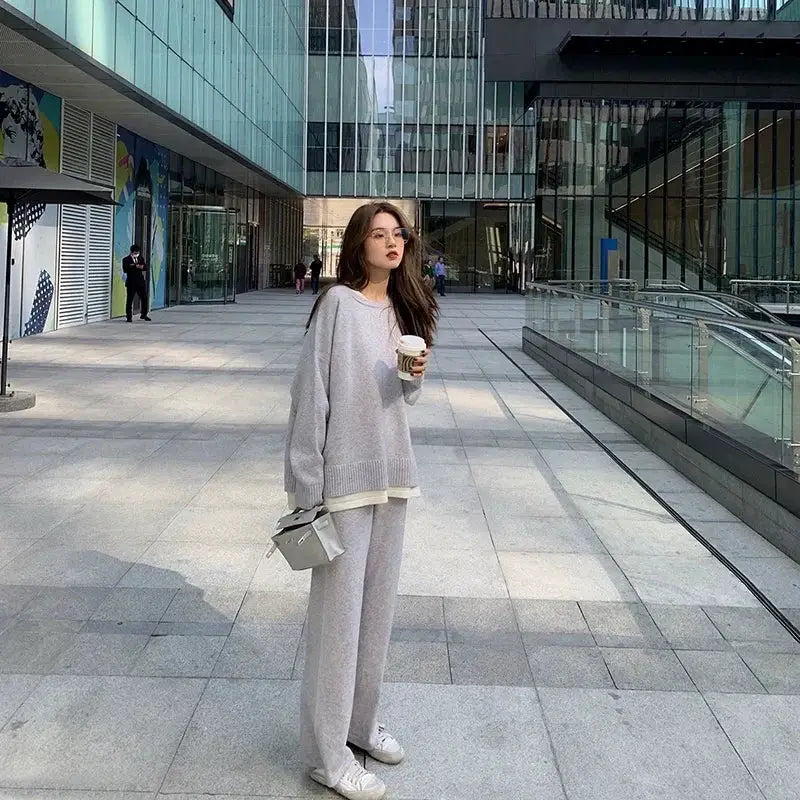 Hong Kong Style Sports Chic Suit Womens Autumn Winter