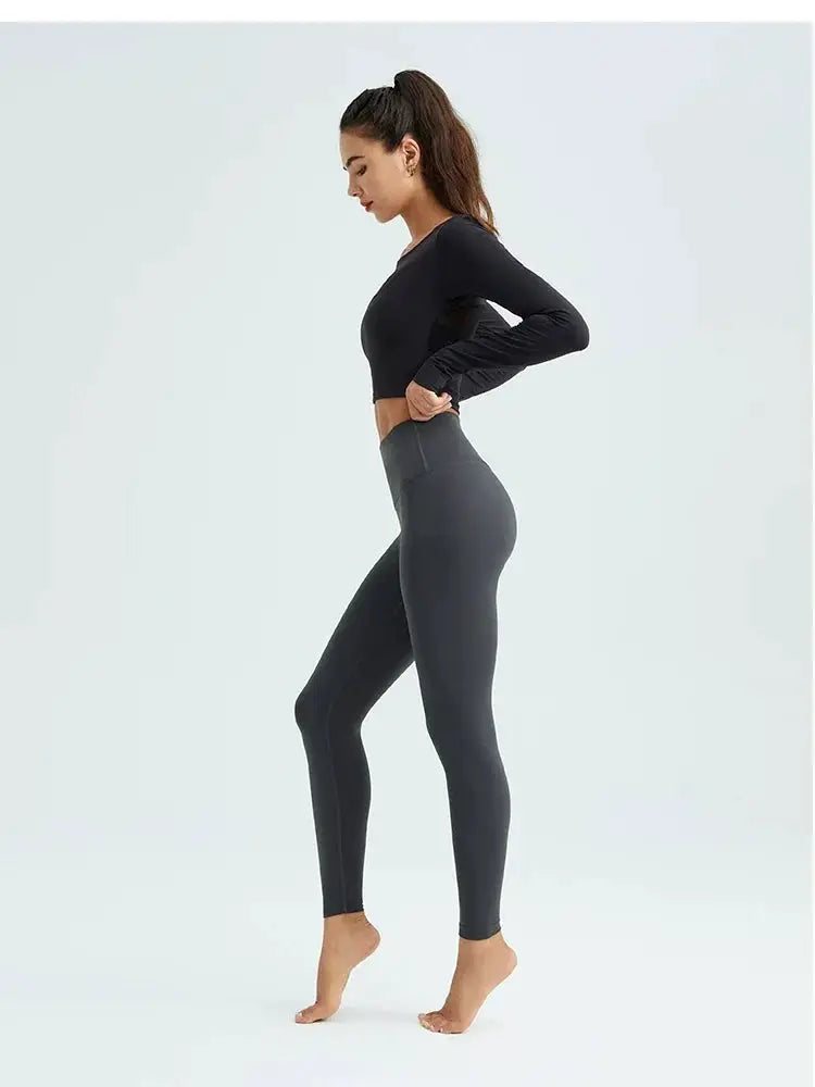 Jiao Ma Yoga Pants High Waist Algin Fabric Hip Raise
