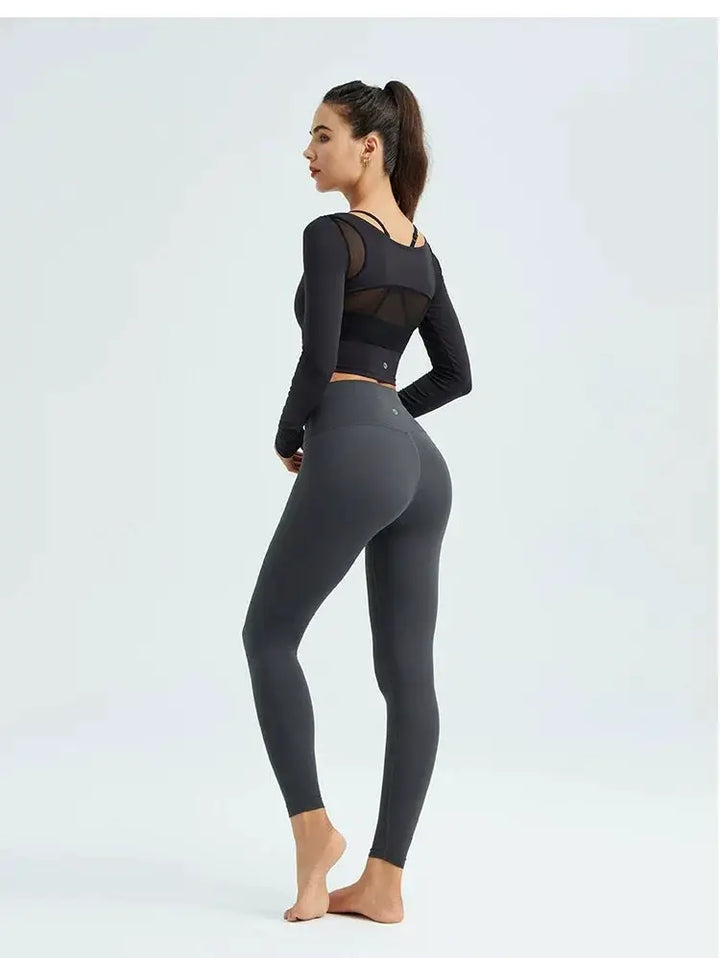 Jiao Ma Yoga Pants High Waist Algin Fabric Hip Raise