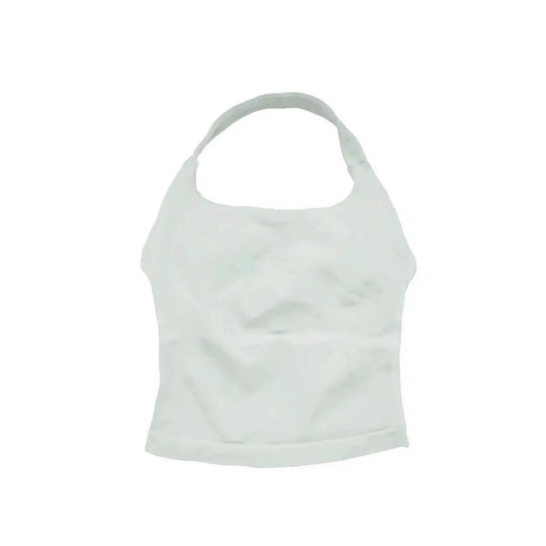 NCLAGEN Gym Halter Top Woman Longline Strappy Tank Padded Yoga Clothing Fitness Workout Running Activewear Pilates Clothes