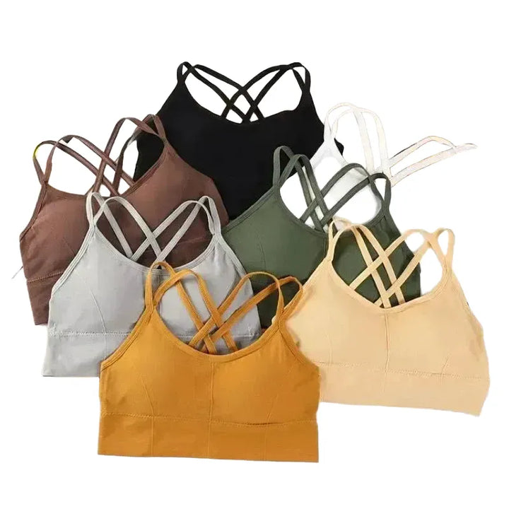 Sexy Women Tops Back Cross Strap Tank Running Sports Bra