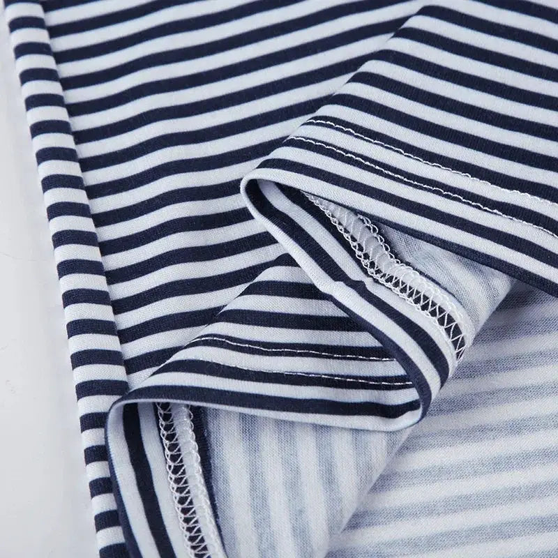 Stripe Drawstring Elastic Low Waist Baggy Sweatpants Women