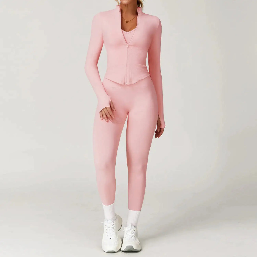 2/3/4PCS Yoga Set Gym Clothes Sportswear Seamless Yoga Suits For Women Fitness Long Sleeved Tracksuits Sports Bra Gym Leggings