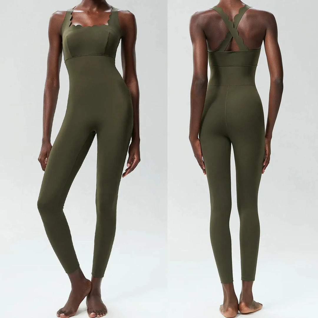 FUBEIKE Small Wave Beauty Back Yoga Fitness One-Piece Women&