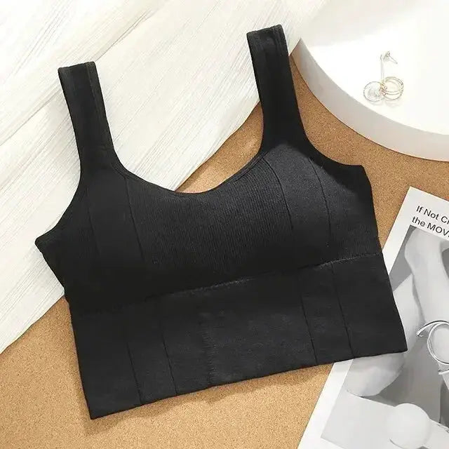 Seamless Crop Tops for Women with Built In Bra Support