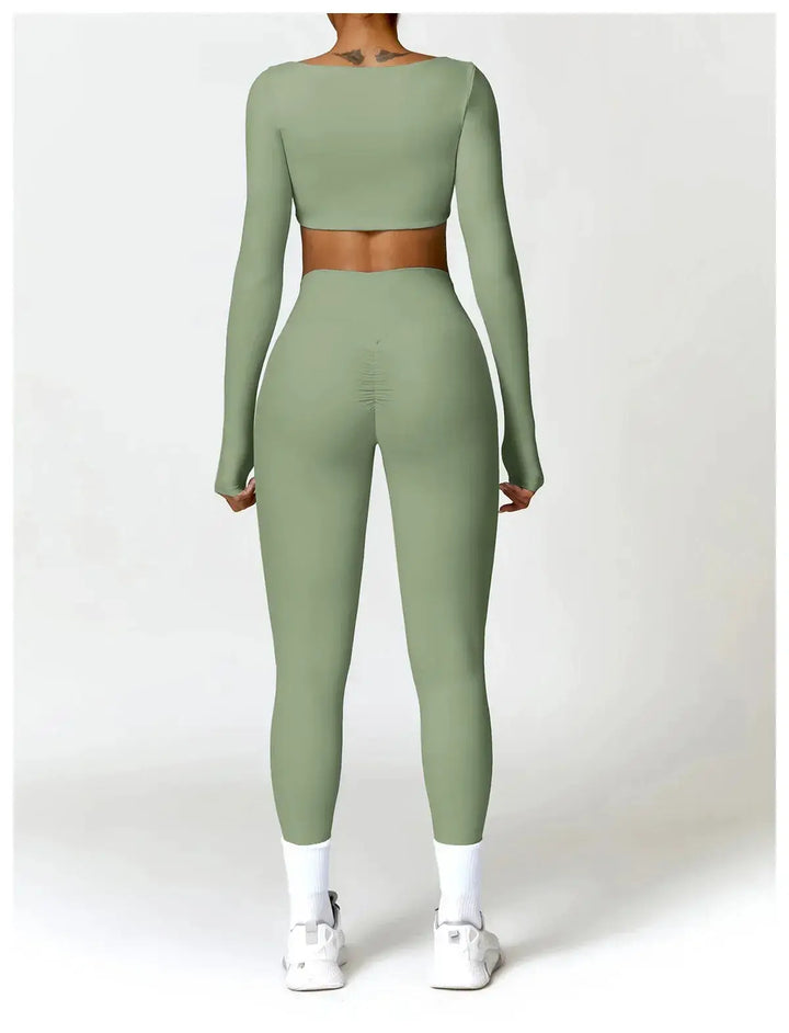 Women Yoga Sports Set Quick Dry 2 Piece Gym Outfit