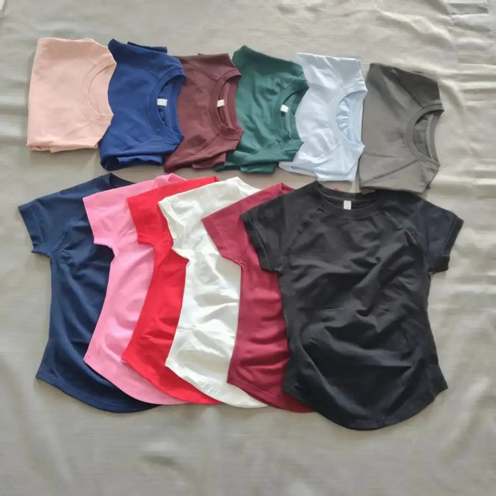 DF LOGO Short-Sleeve Sports T-Shirt for Women,Impact Cropped Gym Top, Lightweight Yoga Top, Stretchy Athletic Tee