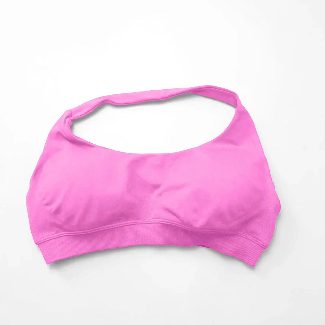 NCLAGEN Impact Sports Bra Women Seamless Halter Top High Support Push-up Open Back Gym wear Fitness Yoga Workout underwear