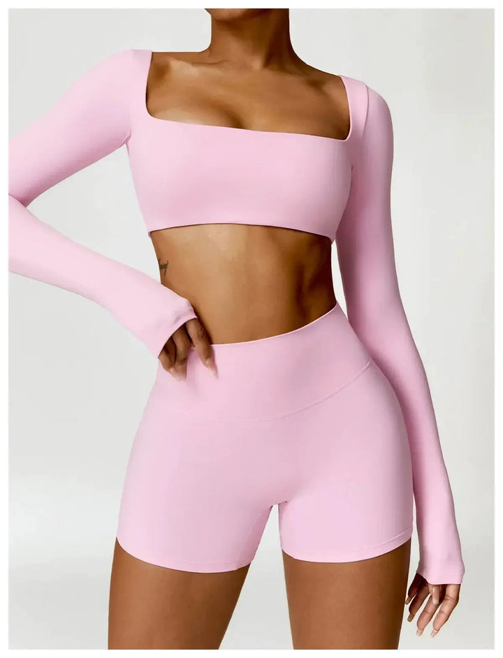 Women Yoga Sports Set Quick Dry 2 Piece Gym Outfit