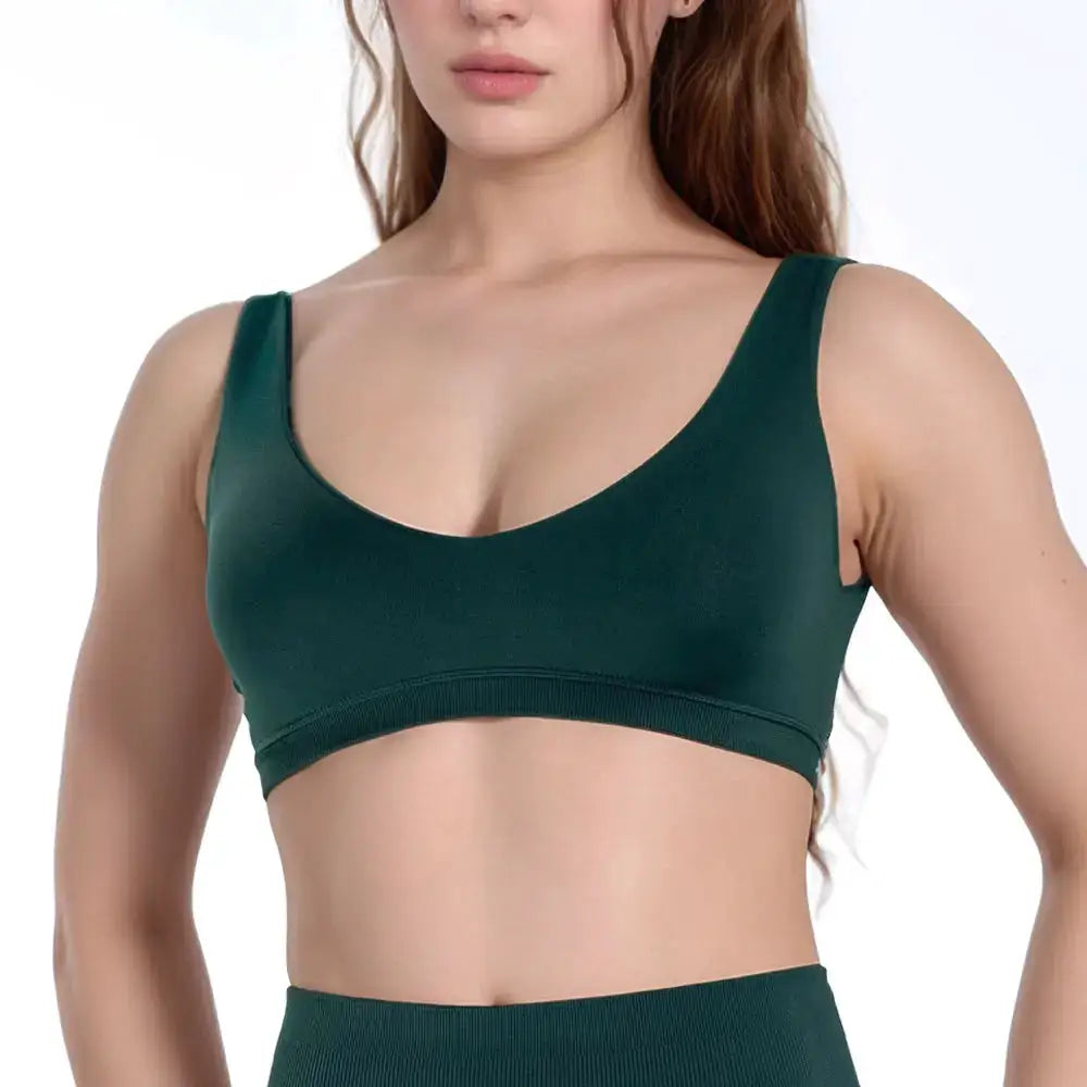 NCLAGEN Impact Scoop Back Bra High Support Yoga Tops Women Push-up Gym Clothes Pilates Sports Underwear Quick Dry Workout Vest