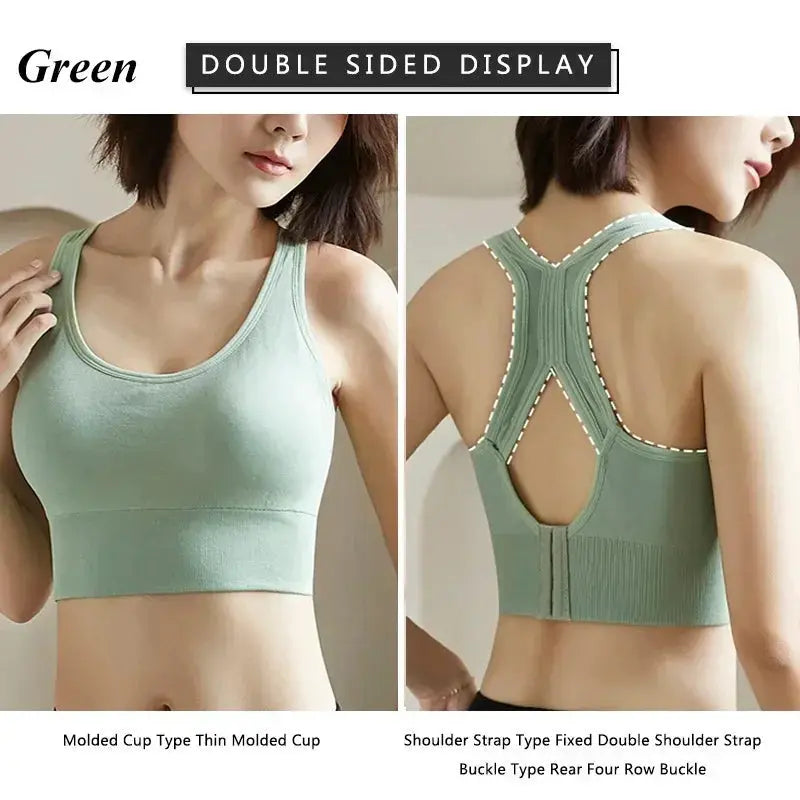 Seamless Shockproof Women Yoga Bra Tank Top Fitness