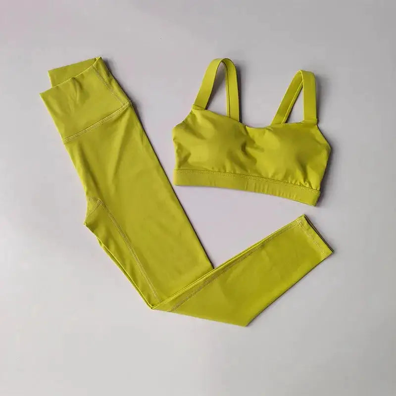 Seamless Yoga Set for Women, Workout Sportswear, Gym Clothing, Fitness, Push Up Bra, High Waist Leggings, 2Pcs Sports Suits