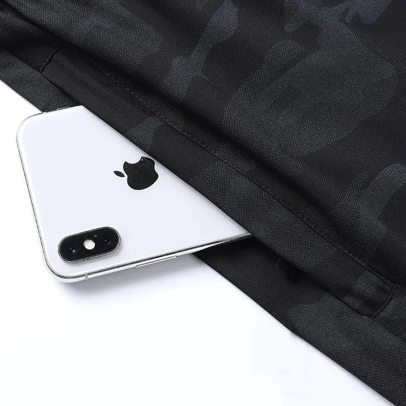 Plus Size Men Running Shorts Camouflage Breathable Gym Wear