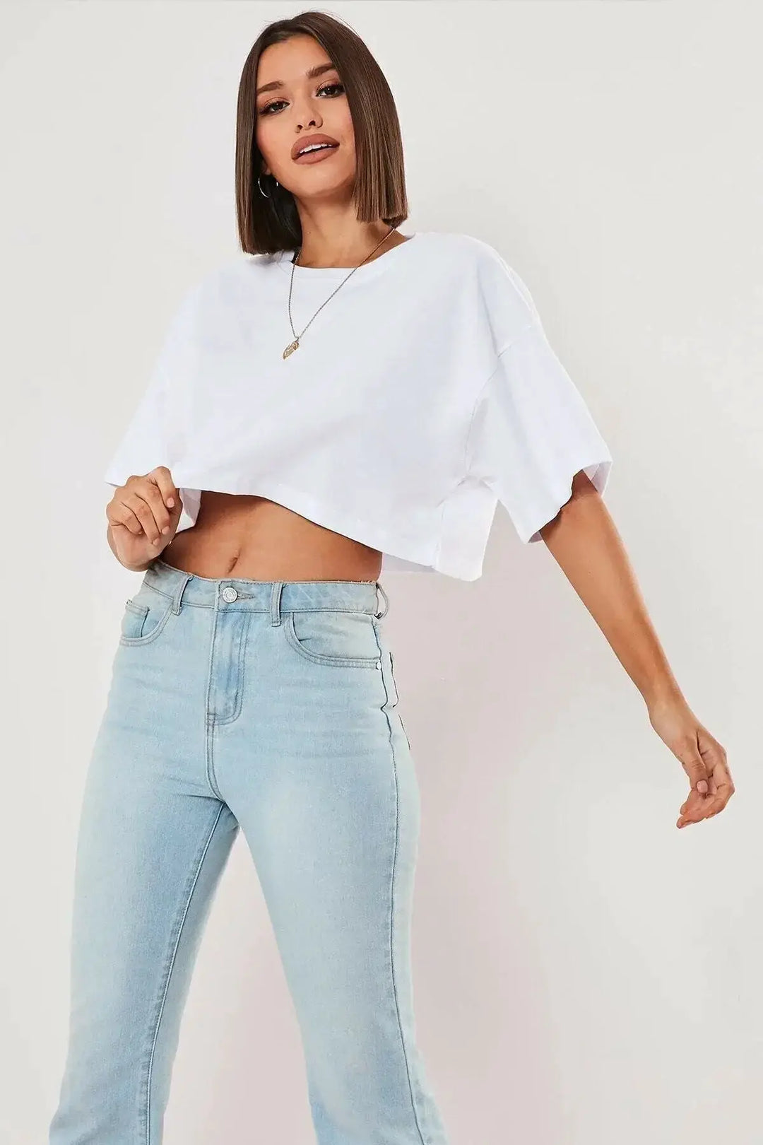 Cotton Women Short Sleeve Crop Top Navel Baring Yoga Fitness