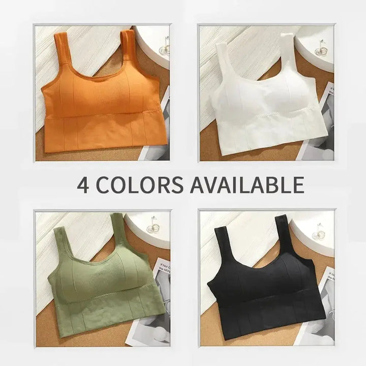 Seamless Crop Tops for Women with Built In Bra Support