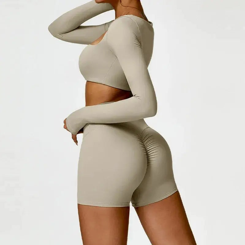 Women Yoga Sports Set Quick Dry 2 Piece Gym Outfit