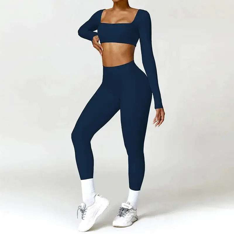 Women Yoga Sports Set Quick Dry 2 Piece Gym Outfit