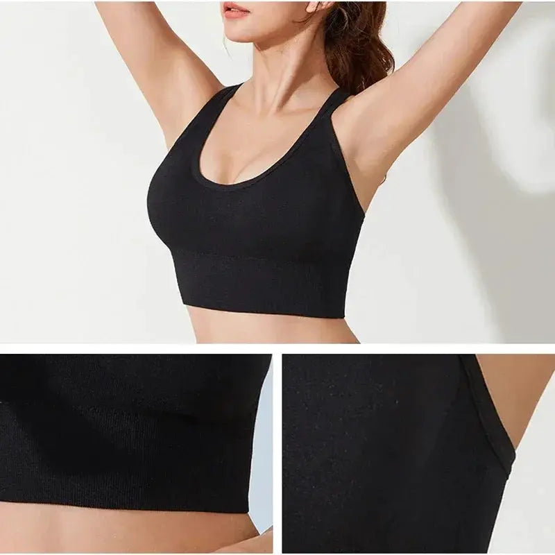 Seamless Shockproof Women Yoga Bra Tank Top Fitness