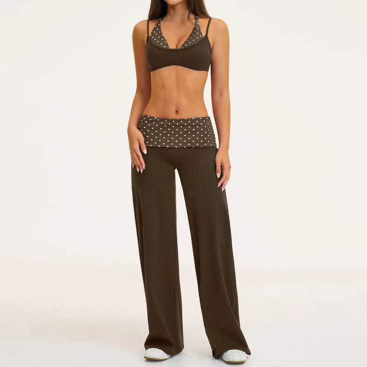 2PCS Stripes Fitness Suit Women&