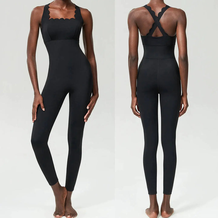 FUBEIKE Small Wave Beauty Back Yoga Fitness One-Piece Women&
