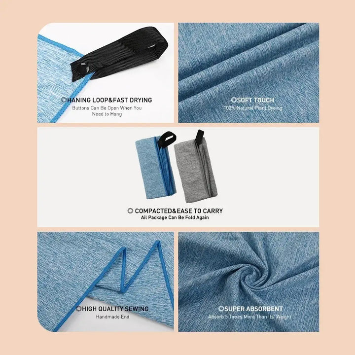 Quick Drying Silver Ion Microfiber Gym Towel Essential