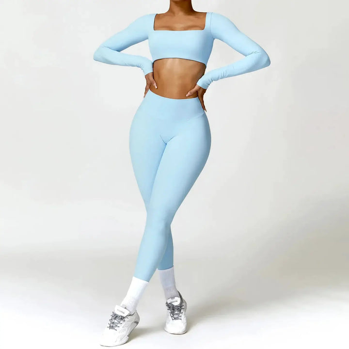 Women Yoga Sports Set Quick Dry 2 Piece Gym Outfit