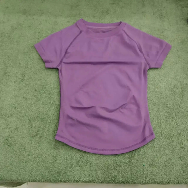DF LOGO Short-Sleeve Sports T-Shirt for Women,Impact Cropped Gym Top, Lightweight Yoga Top, Stretchy Athletic Tee