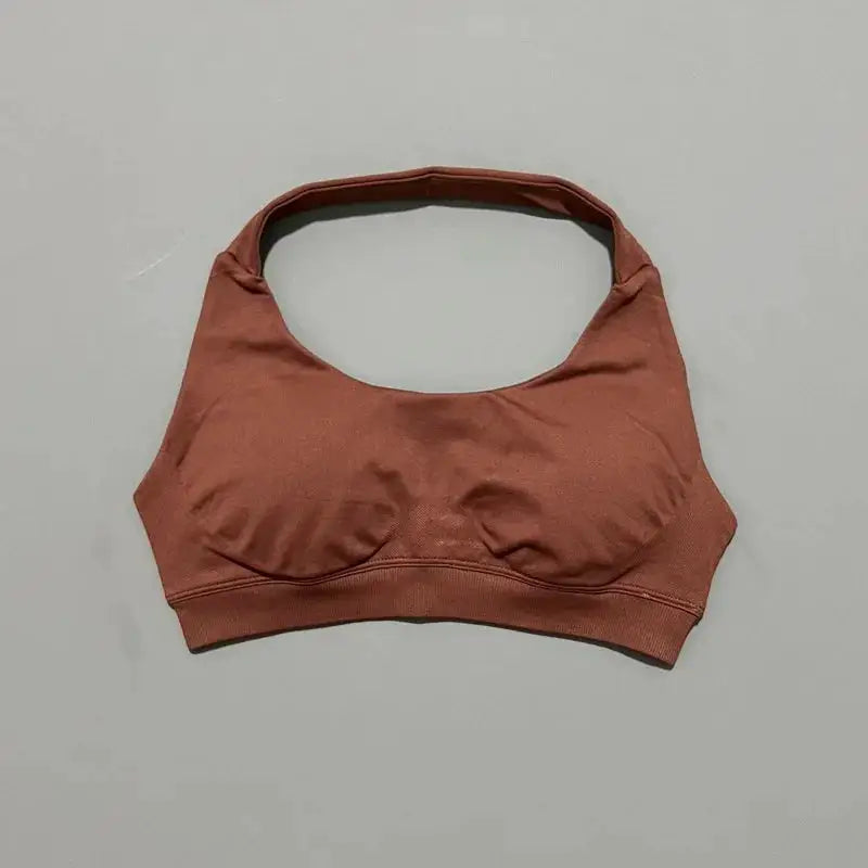 Sports Bra Women Seamless Yoga Halter Bra Top High Support Open Back Bra Fitness Push-up Activewear Workout Gym Underwear